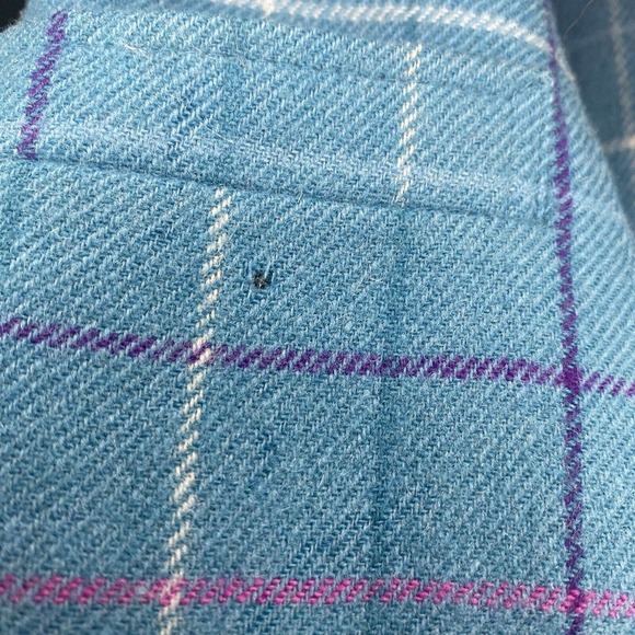 Pendleton Wool Blazer Jacket Plaid Blue Green Button Up Womens 12 Made USA - Picture 5 of 6